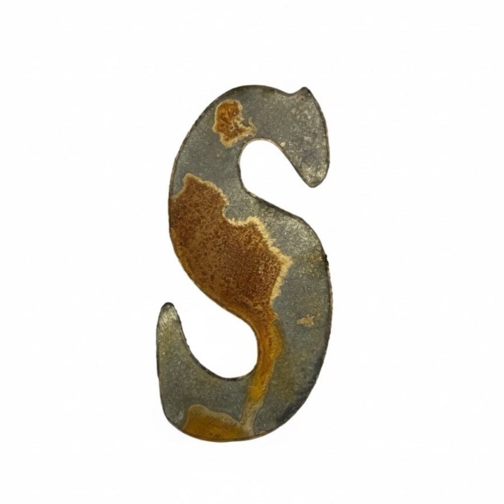 Rustic Metal Laser Cut Letter S